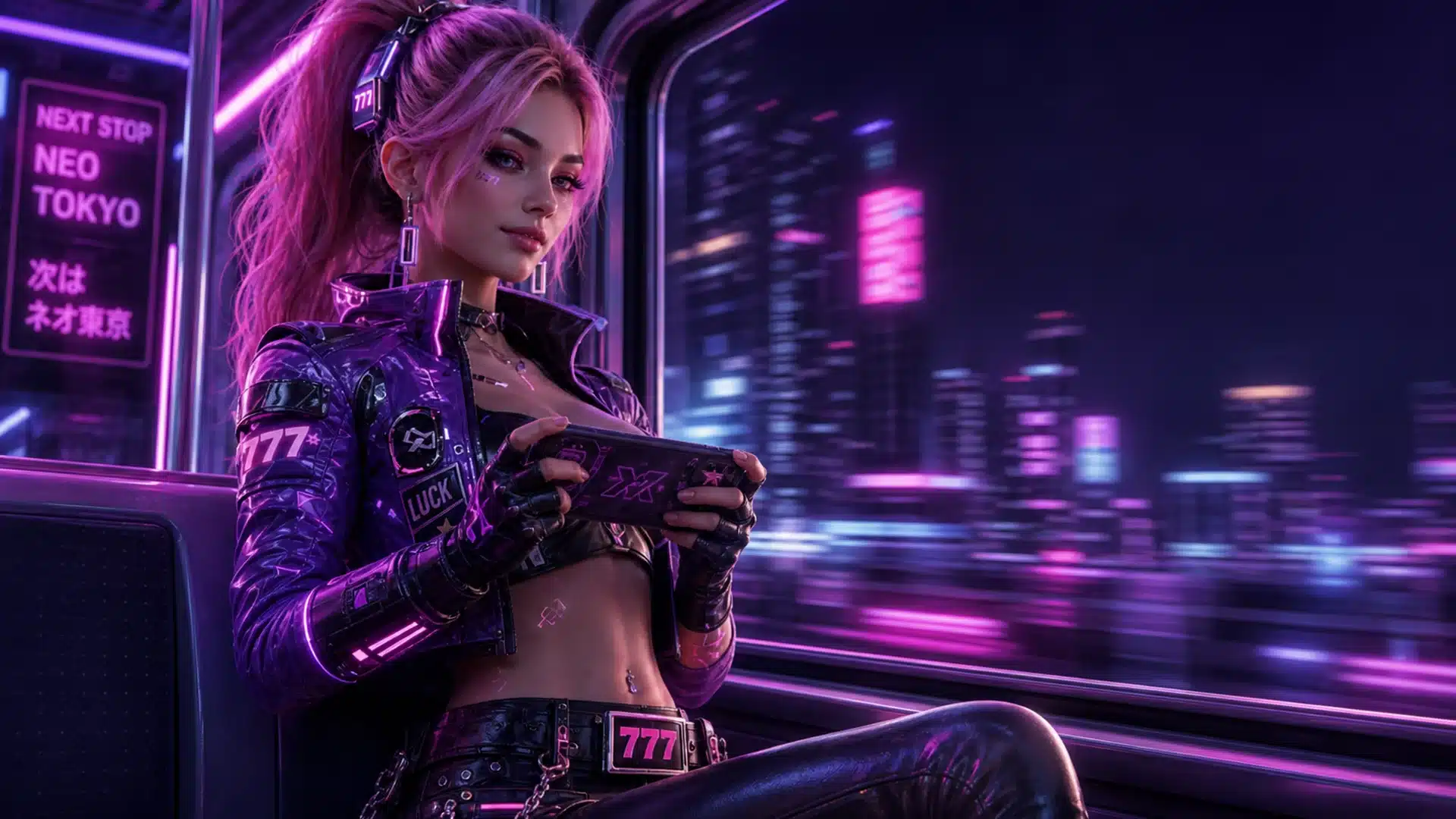 Ilustrasi cyberpunk slot mobile commute 13 - Spinsakti