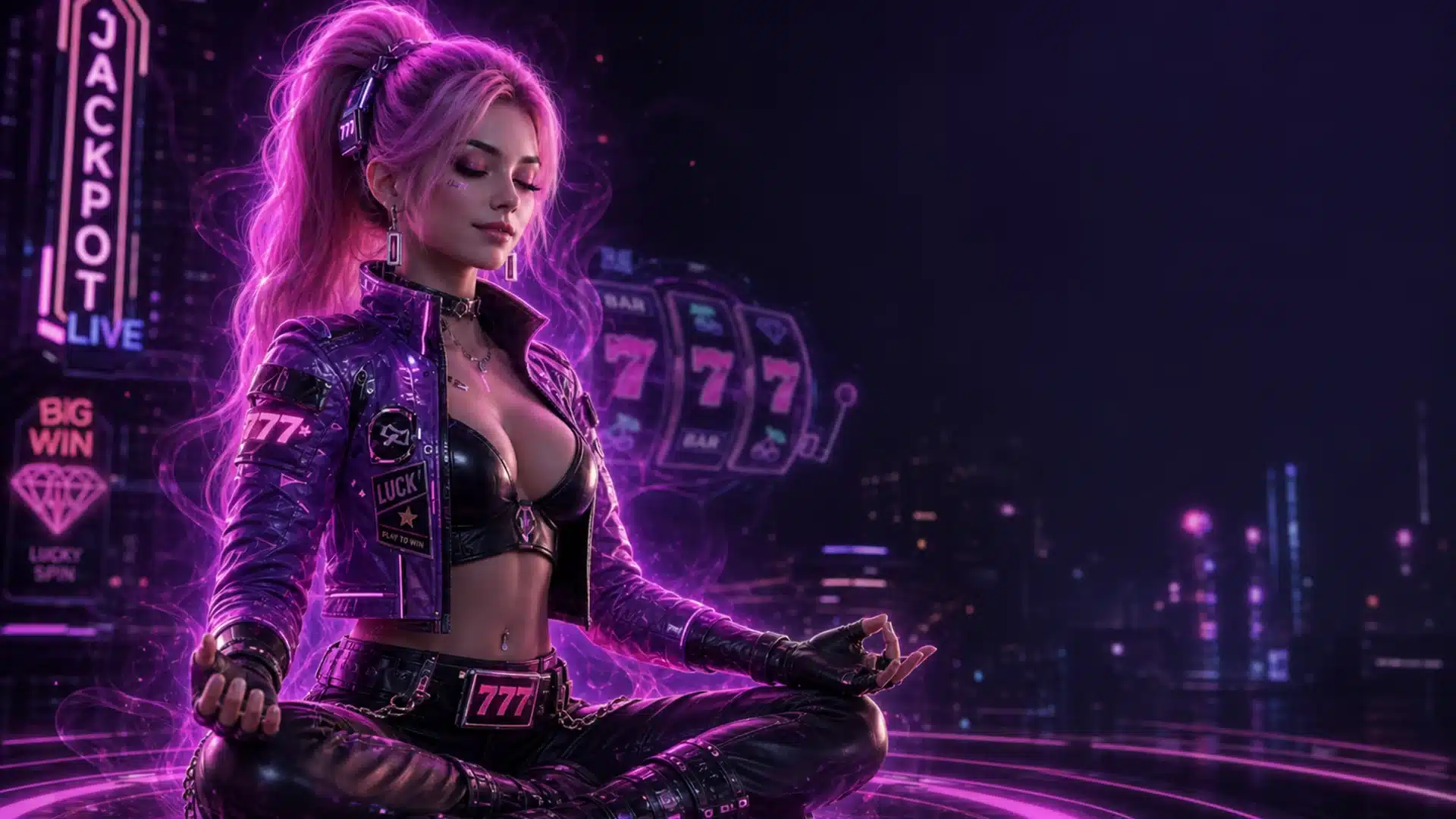 Ilustrasi cyberpunk reset mental sabtu malam - Spinsakti