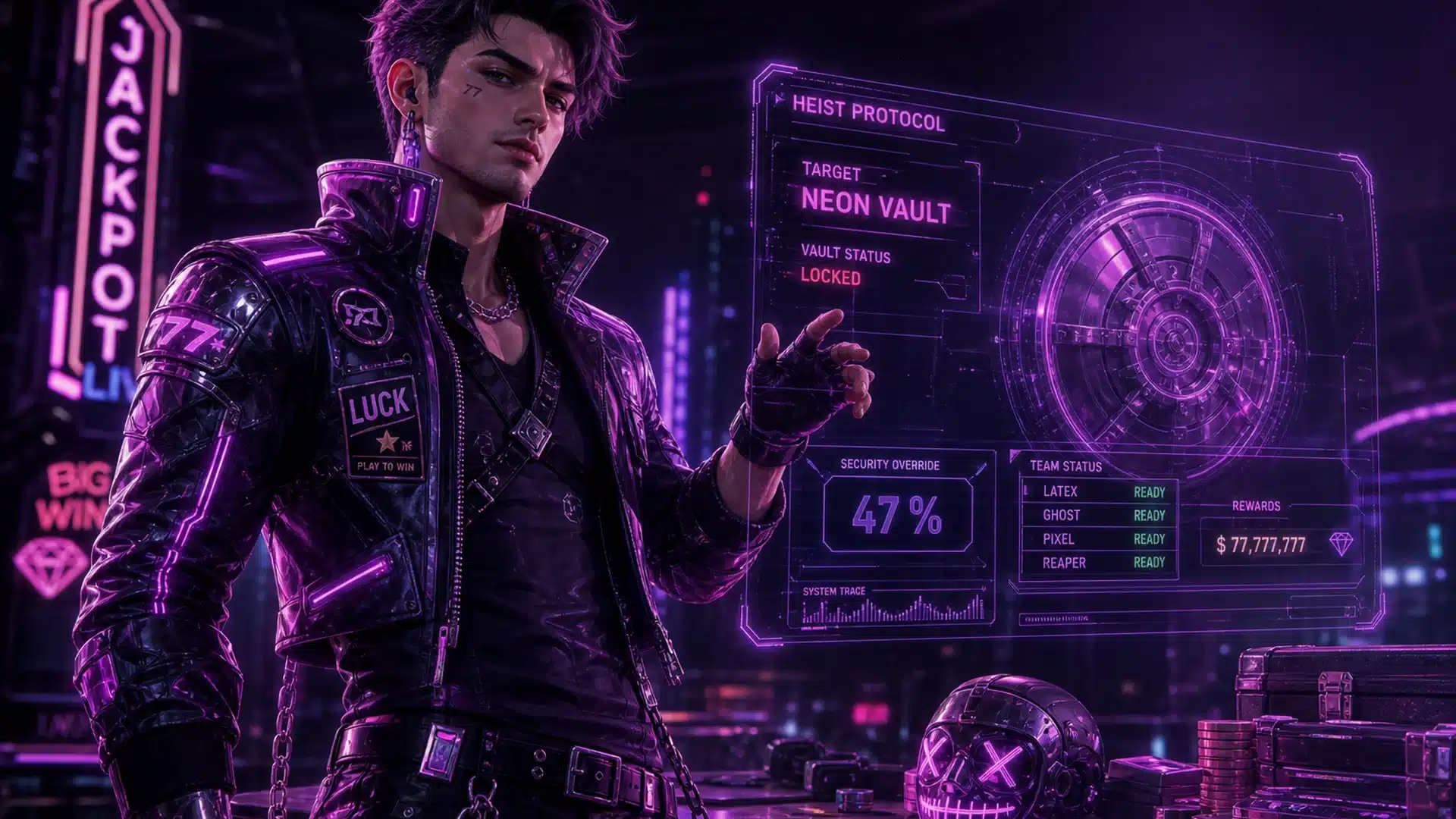 Ilustrasi cyberpunk heist film rabu 10 - Spinsakti