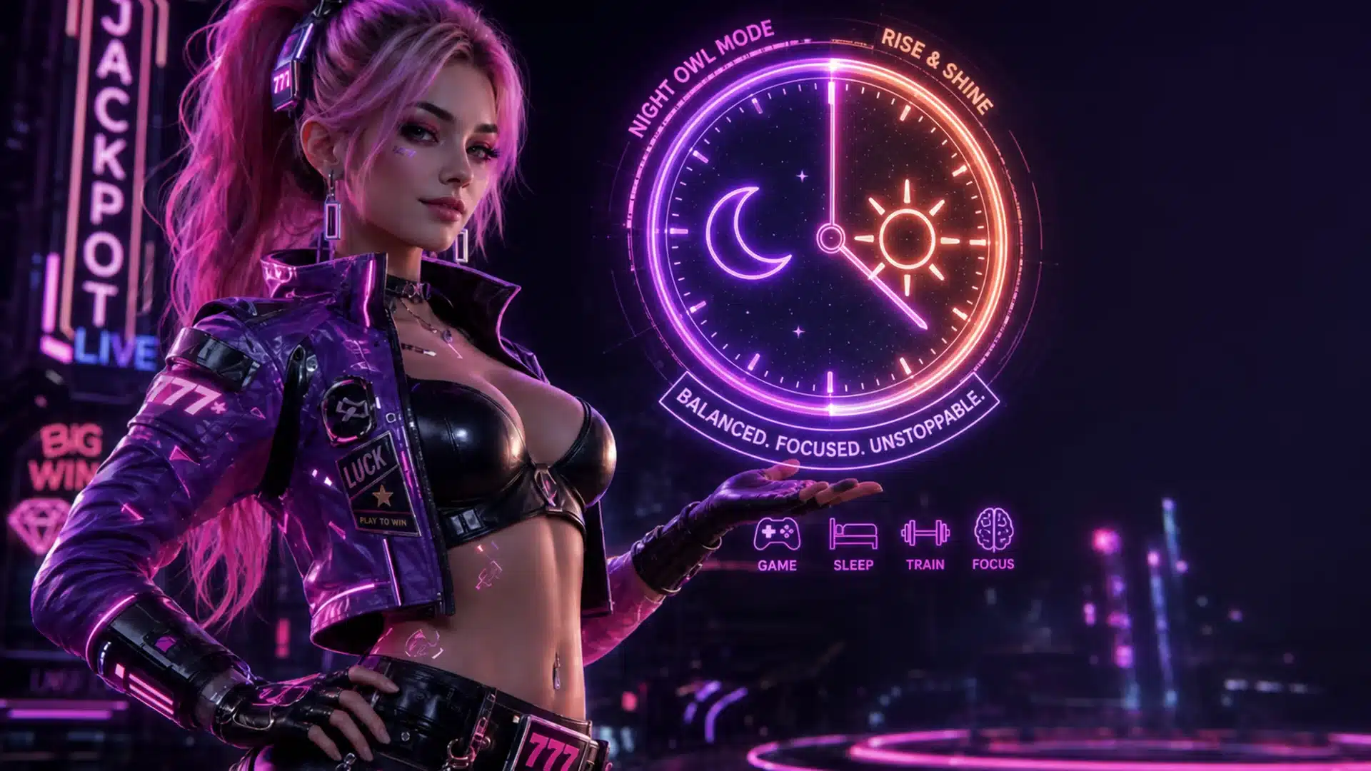 Ilustrasi cyberpunk sleep balance rabu malam 10 - Spinsakti