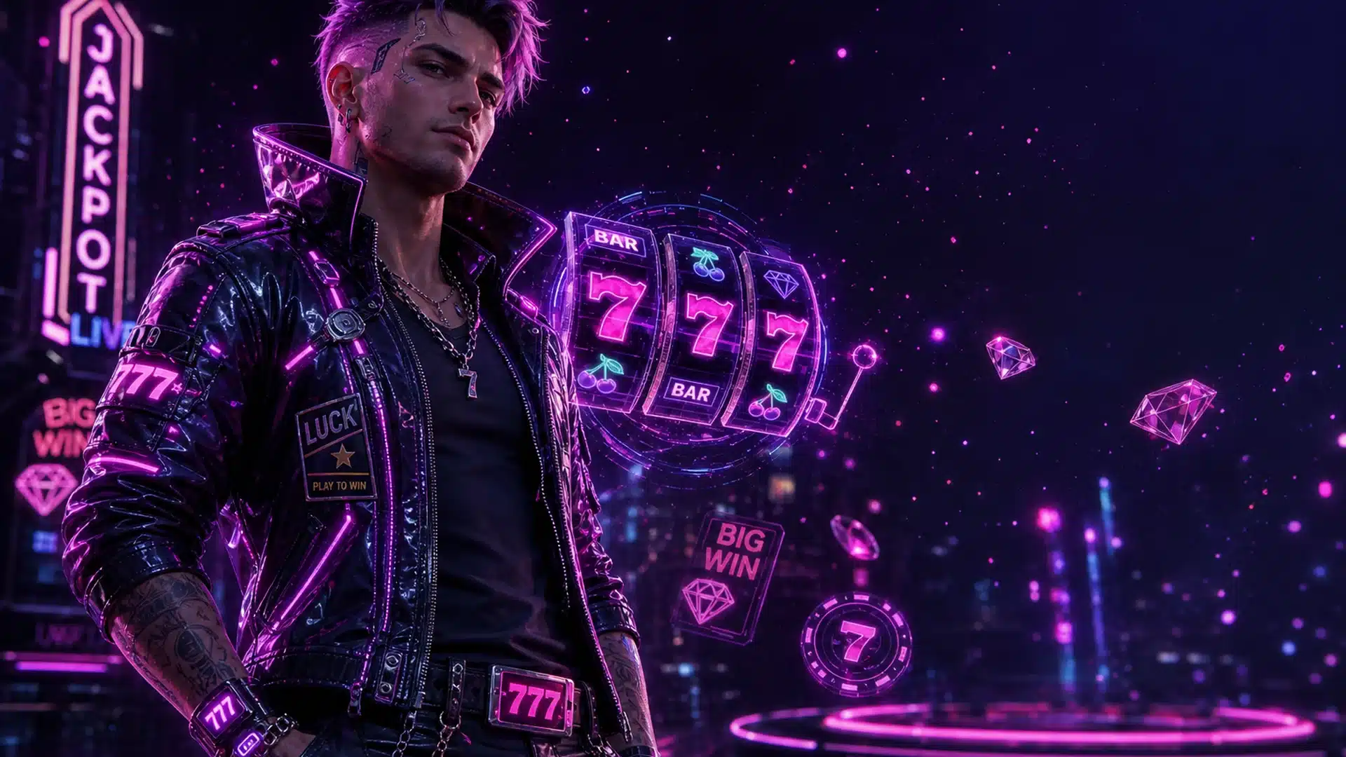 Ilustrasi cyberpunk low stake slot rabu 20 - Spinsakti