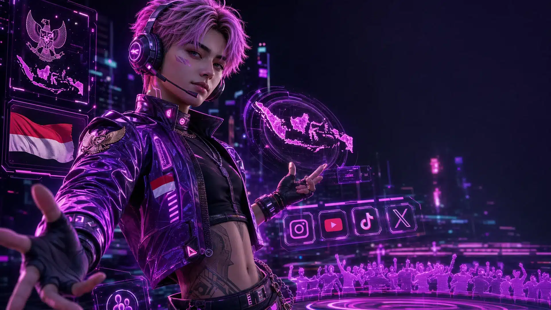 Ilustrasi cyberpunk update esports lokal indonesia pekan - Spinsakti